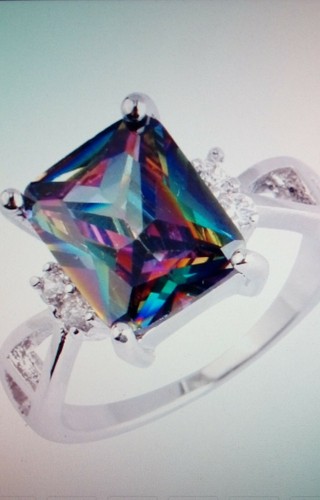 Square mystic rainbow topaz - square,