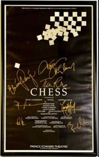 CHESS THE MUSICAL VERY RARE ORIGINAL 1986 THEATRE POSTER DESIGN SIGNED ABBA UACC