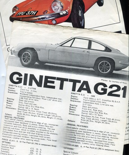 Ginetta g15 g21 leaflets - ginetta,