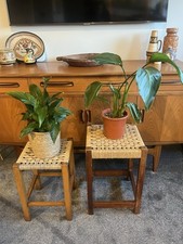 Large Vintage 1960s Rush Stool
