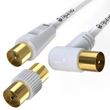 Coaxial TV Aerial Cable | Male to Male Extension Lead Antenna RF | 1M 2M 3M 5M