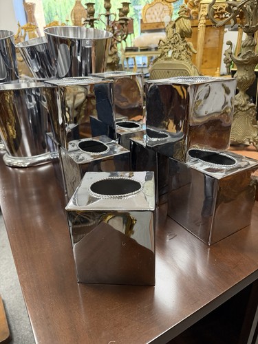 Chrome tissue boxes - tissue,