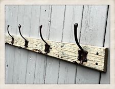 Reclaimed Beech Hut Wall Plank. Rustic Coat Hook / Rail. Eclectic Industrial Art