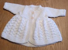 Hand Knitted Premature Baby Matinee Coat 