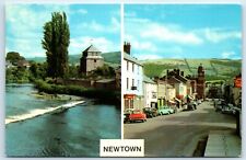 Postcard Newtown Powys Wales Broad Street River Severn