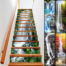 13pcs 3D Stair Riser Staircase Sticker Vinyl Photo Mural Decal Scenery Wallpaper