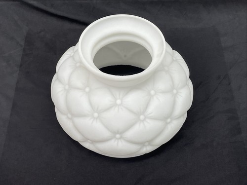 Vtg quilted milk glass - glass, oil