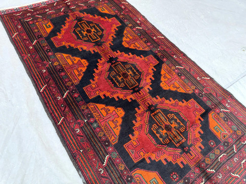 4x7 vintage afghan - vintage, red