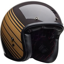 Bell Custom 500 Open Face Motorbike Motorcycle Helmet - Edge Gloss Brown / Gold