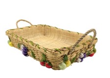 Vintage Straw Weave Serving