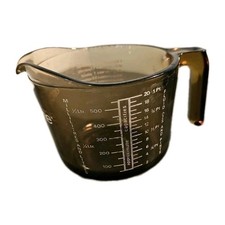 Vintage Arcuisine Smoked Glass Measuring Jug 1 Pint 