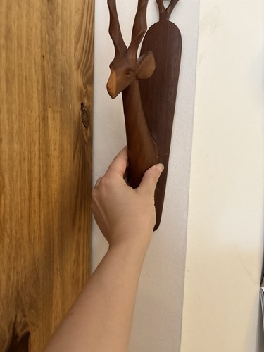 Solid wooden deer - solid, wall
