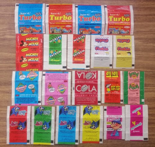 Set gum wrappers - set, from