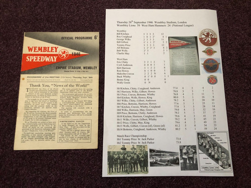 Speedway programme wembley - programme, v