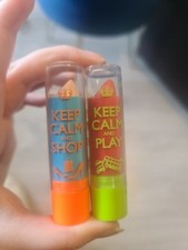 2x Rimmel Keep Calm and Shop Play Lip Balm Balms 010 Clear + 040 Rose Blush Rare