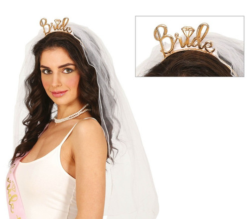 Bride veil with gold - bride,