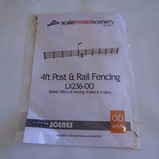 Scale Model Scenery Fencing 4ft Post + Rail OO Scale LX236 Laser Cut Kit