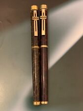 2 of Vintage Sheaffer TARGA 1030 Thuya Brown Marble Fountain Pen Pen 14K Gold