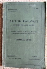 London Midland Region - Central Sectional Appendix to Working Timetable  1960