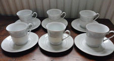 Set of 6 - Crown Ming Fine China Queen's Lace Jian Shiang Cup & Saucer