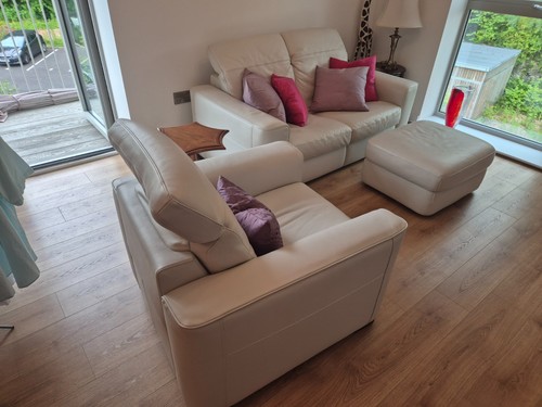 Natuzzi cream leather sofa - natuzzi,