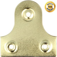 Brass Plated Mirror Picture Hanging Plates - Available in 2 Styles, 19mm to 50mm