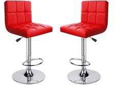 set of 2 red Bar Stools Modena