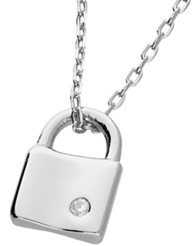 Silver padlock pendant - silver,