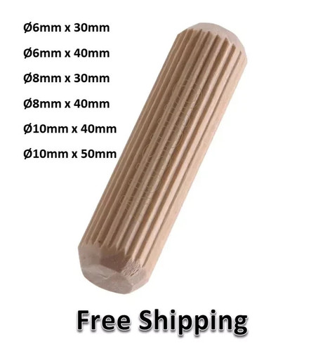 6mm 8mm 10mm - fluted, wooden