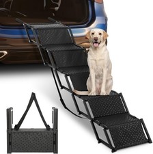 Leibou Folding Pet Ramp Non-Slip Surface 5-Step Black For Auction