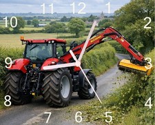 red tractor hedge cutting