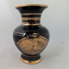 Greek Vase Black with 24k Gold Design - Hand Made - Special
