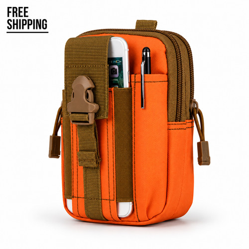 Orange tactical waist pouch - orange,
