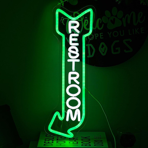 Restroom neon sign - sign, for
