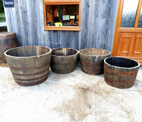Oak whiskey half barrel - whiskey,
