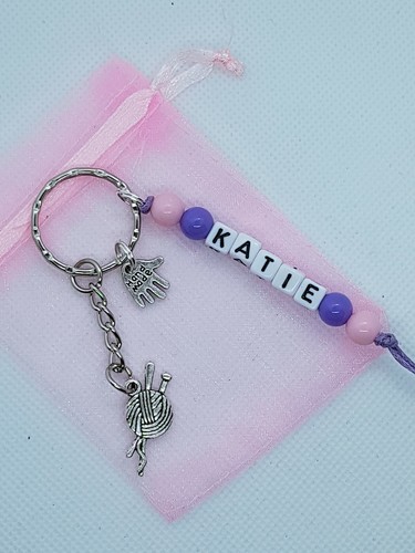 Personalised knitting keyring - knitting,