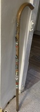 Vintage Early 1970S Walking Stick With Badges. Hiking Stick 37 Inches.
