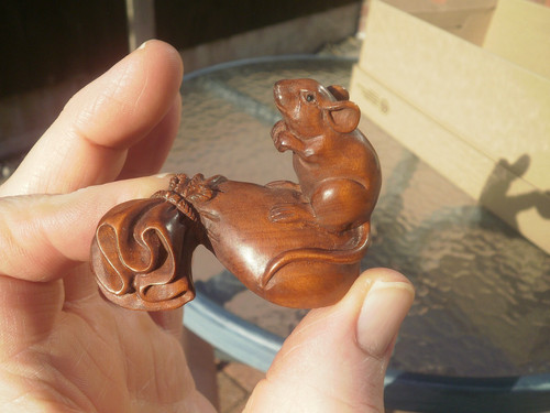 Hand carved wood netsuke - 2b.,