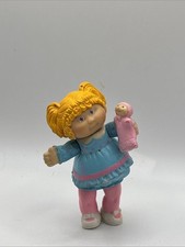 Cabbage Patch Kids Preemie 4 Inches High Plastic Doll Blonde Hair Holding A Baby