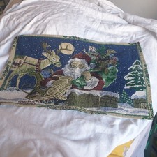 Vintage Style Christmas Placemat Father Christmas Table Centre Tapestry