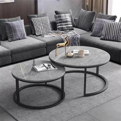 Round nesting coffee table set - table,