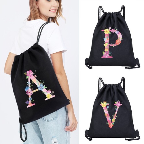 Pink letter drawstring book - pink,