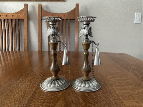 Vintage eagle candle holders - candle,