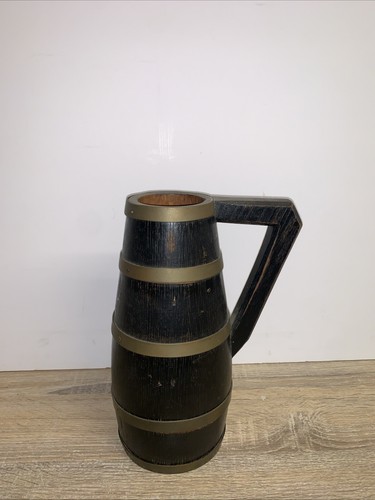 Vintage wooden pitcher wine - pitcher,