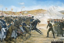 Crimean war military Art postcard 17th Lancers at the Battle of the Balaclava