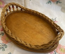 Vintage Oval Wicker Serving