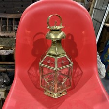 Vintage Turkish Brass Lantern Table Lamp Candle Lantern
