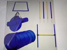 PawHut Pet Agility Training Equipment Dog Play Run Jump (Poles + Hurdle + Tunnel