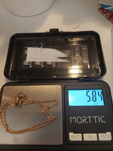 14k gold broken rope chain - , 20"