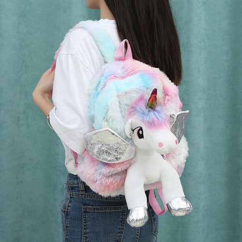 Unicorn design plush backpack - unicorn,